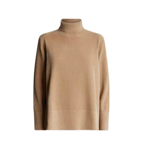 Dolcevita Donna Knit Velvet Vent con spacco Beige RRD- Francavilla Moda